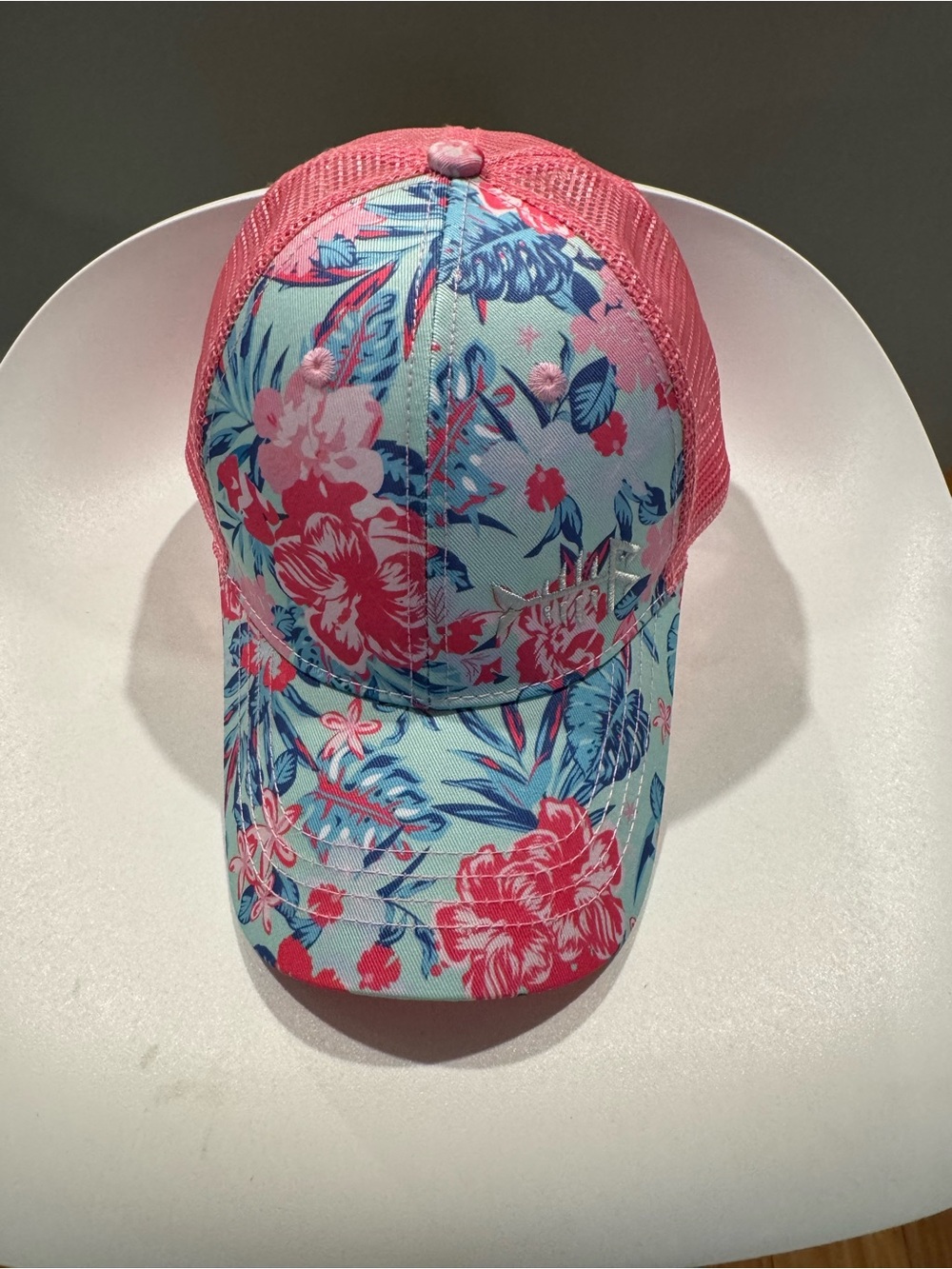 Floral Pink & Blue Trucker Hat